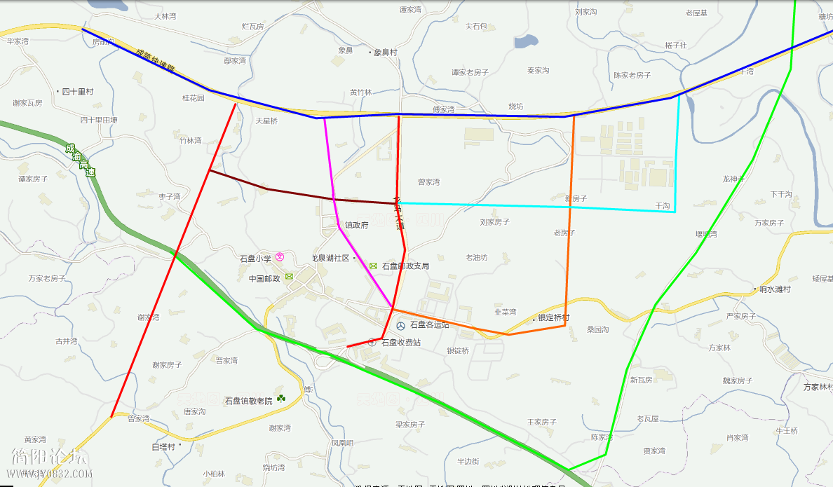 石盘镇路网建设不错不亚于简阳主城区的道路建设