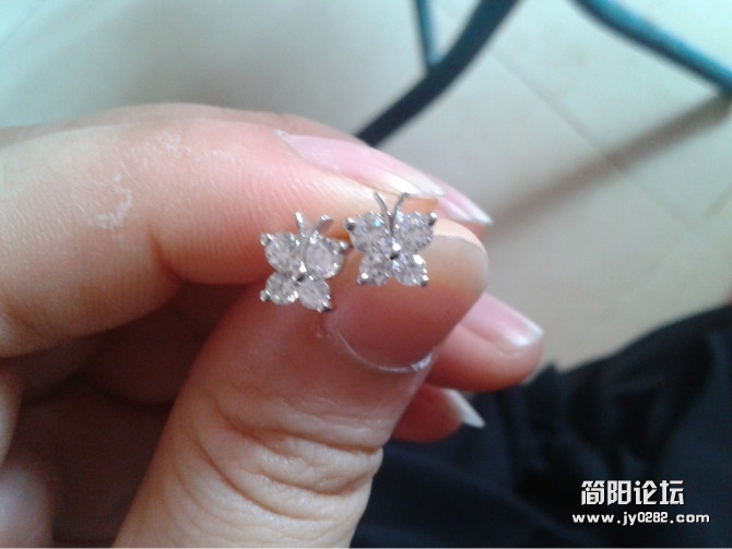 925纯银蝴蝶耳环