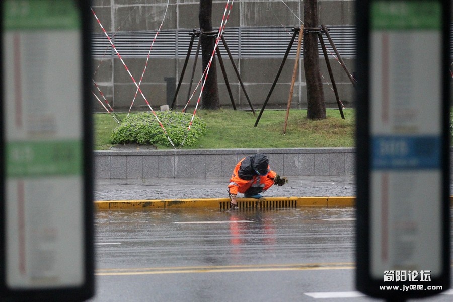 台风“海葵”来袭 实拍上海街头“众生相”88F3VDHM00AN0001.jpg