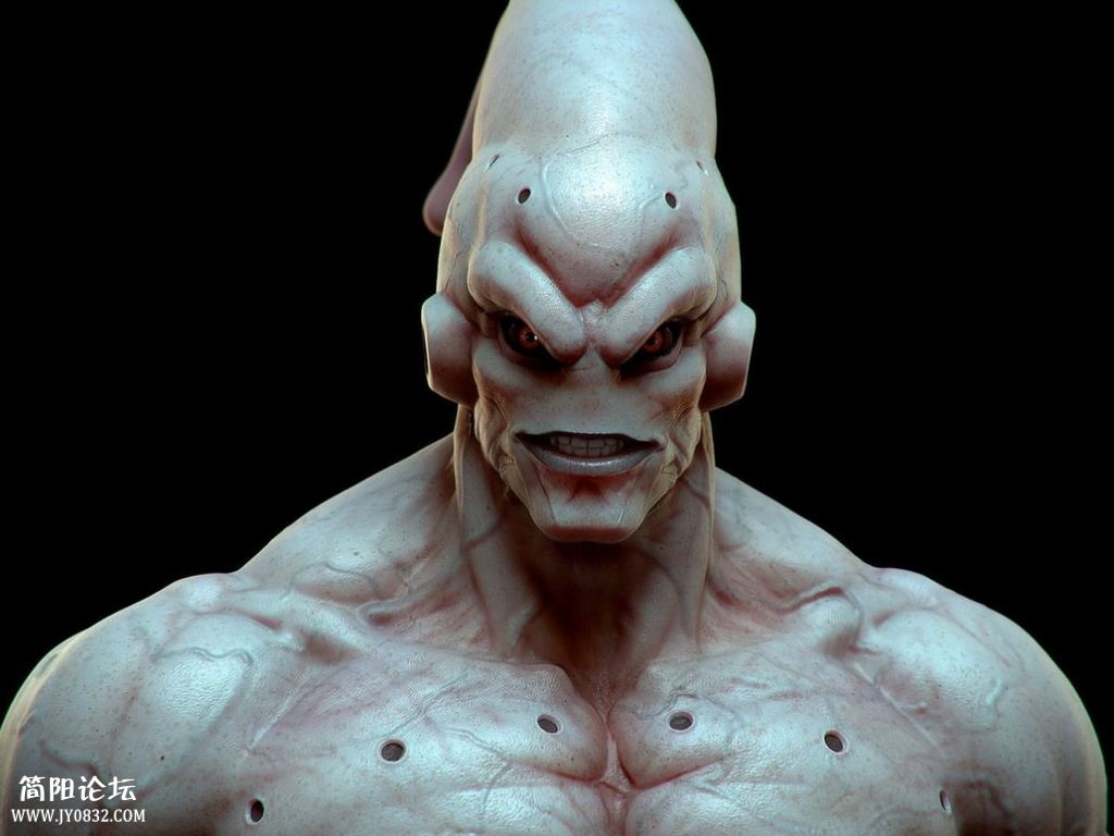 超逼真的3D模型特写：《七龙珠》魔人布欧.jpg