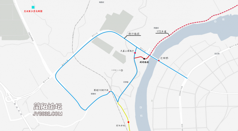 绕行路线意示图