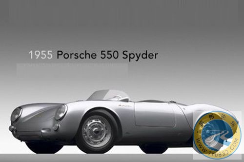 1955年产保时捷 550 Spyder，曾在勒芒赛道上名噪一时，此后50年成为被争相模仿的经典
