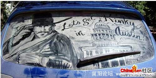 车上灰尘做画的最高境界