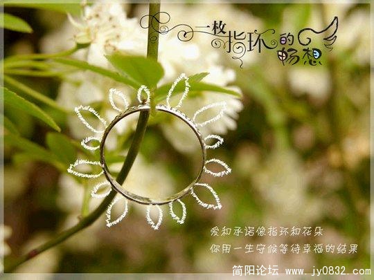 爱和承诺像指环和花朵 你用一生守候等待幸福的结果