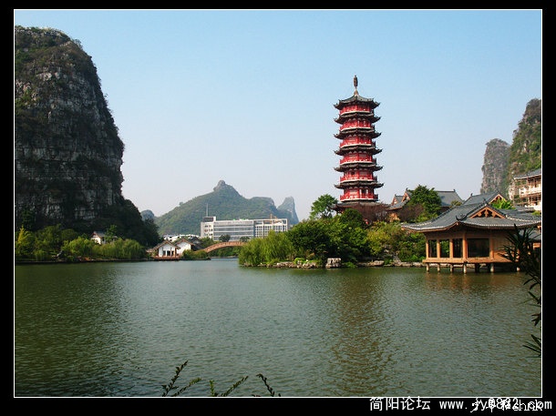 桂林  木龙湖公园 木龙塔老人山